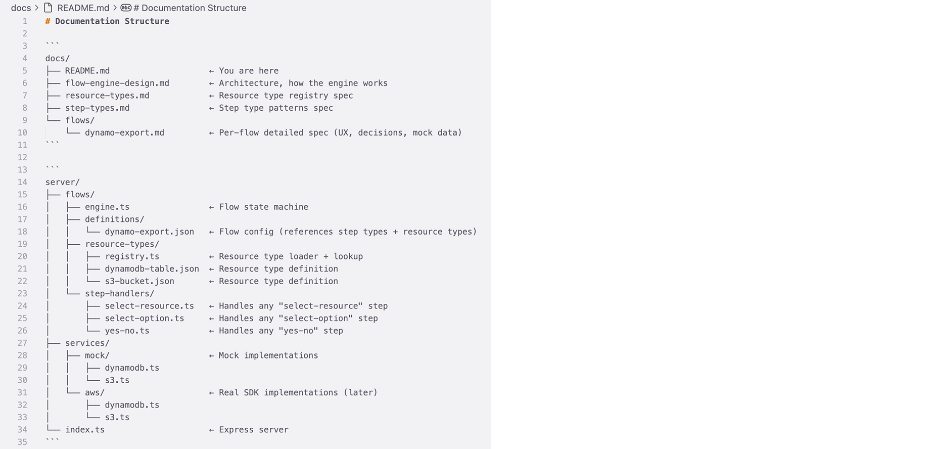 Backend structure and syntax