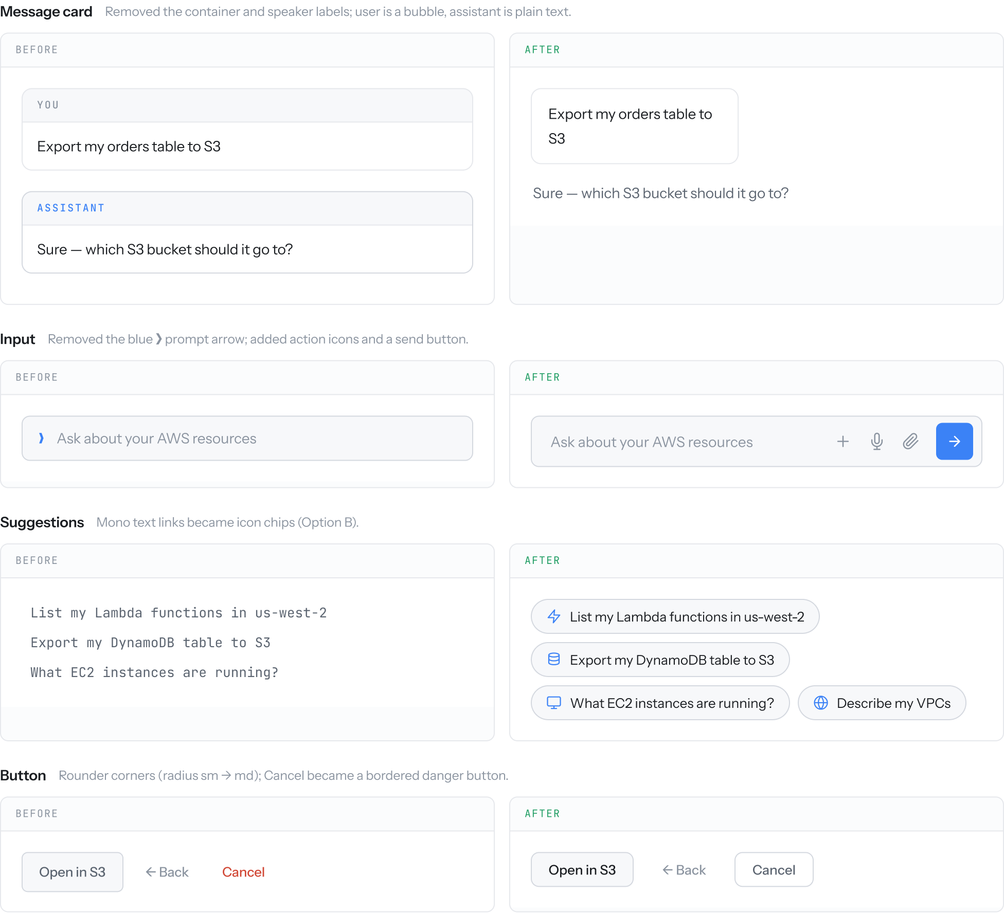 Component decisions, before and after