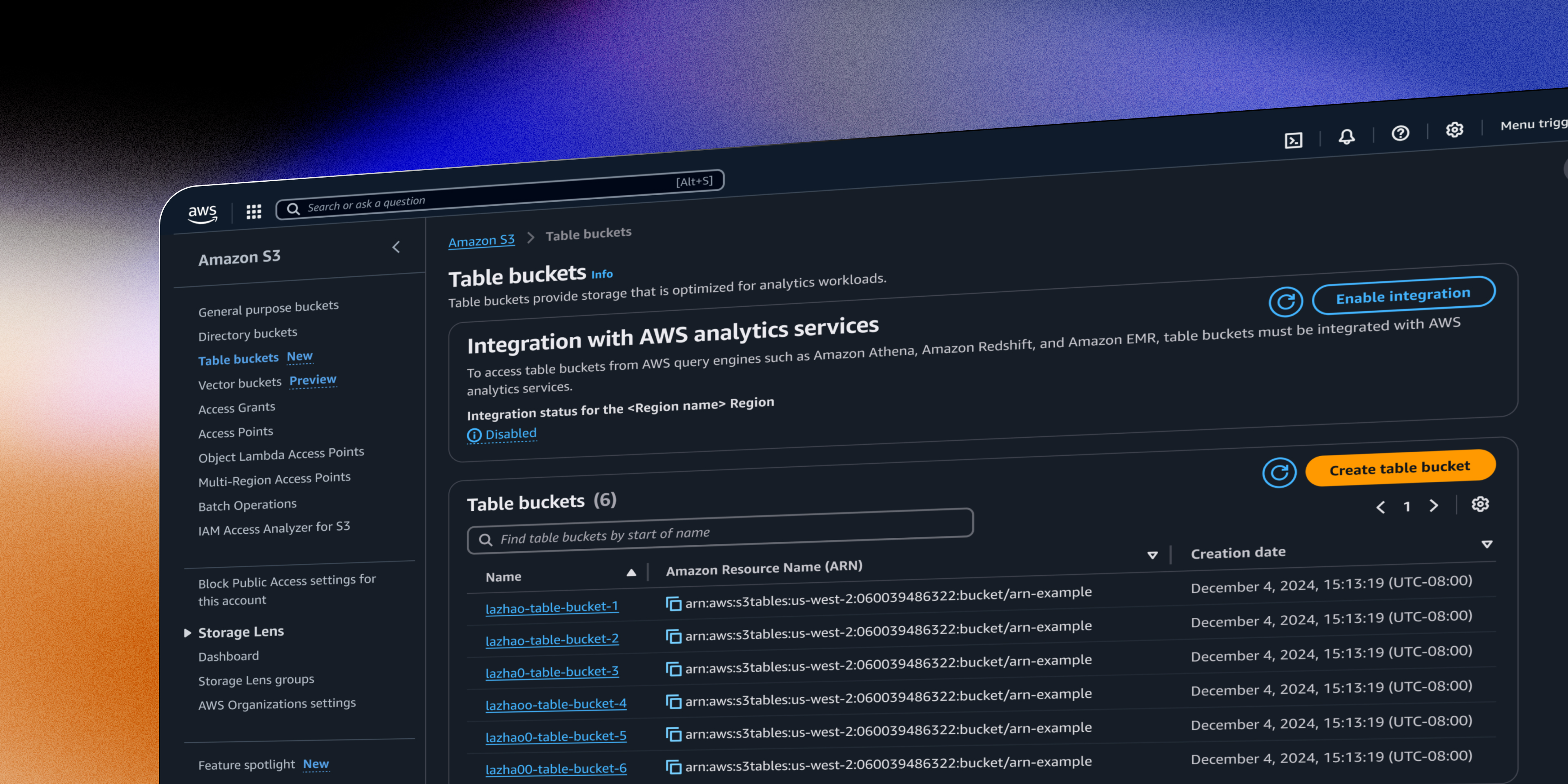 AWS S3 Tables